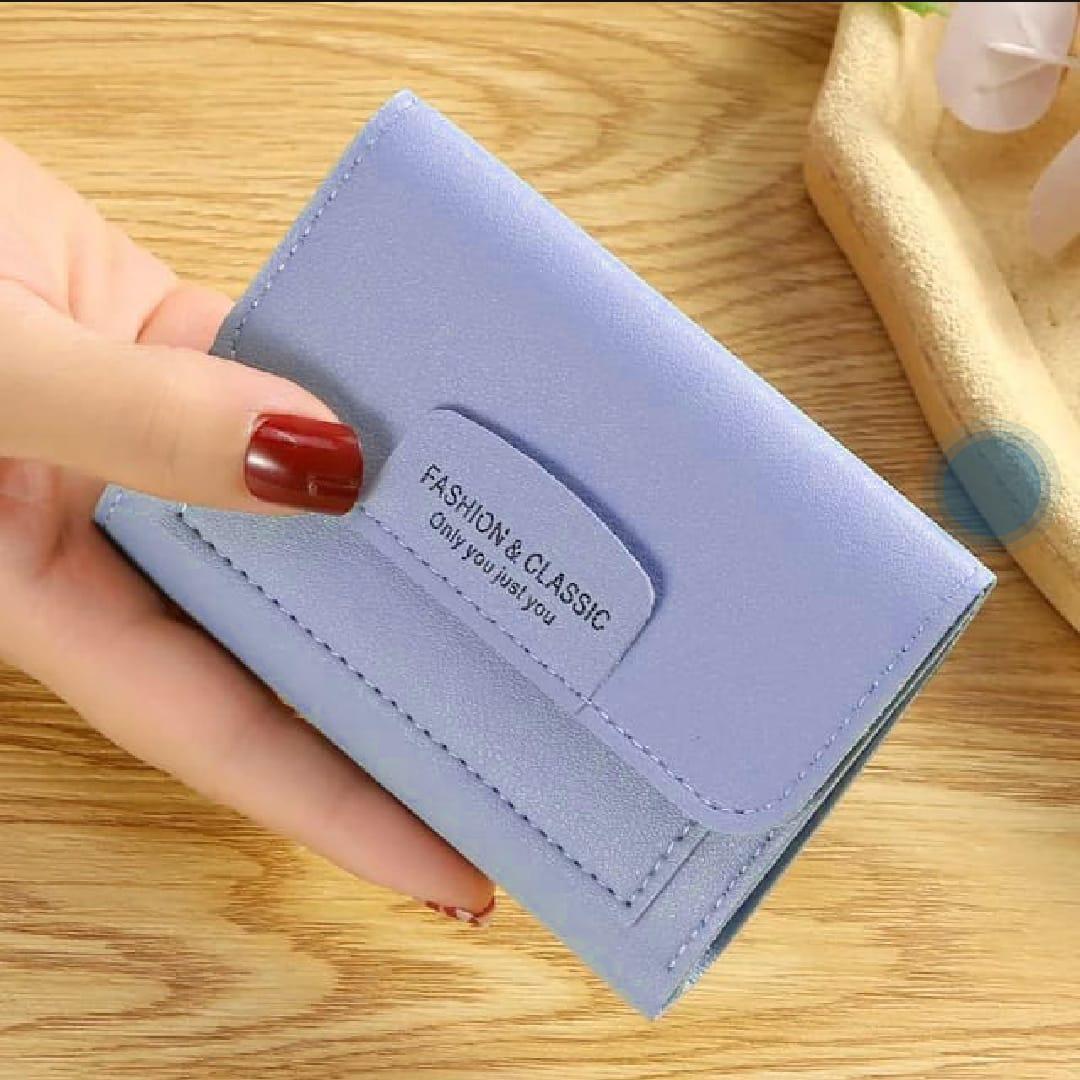 Stylish Women's PU Wallet - 1 Pc in Black, Grey, Blue, Pink