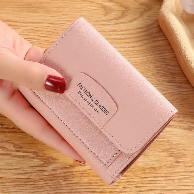 Stylish Women's PU Wallet - 1 Pc in Black, Grey, Blue, Pink