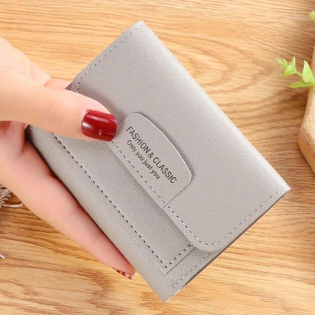 Stylish Women's PU Wallet - 1 Pc in Black, Grey, Blue, Pink