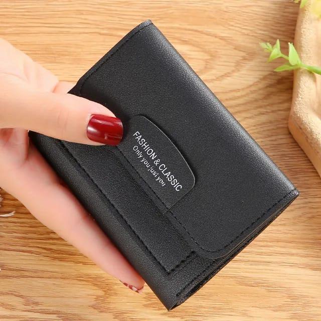Stylish Women's PU Wallet - 1 Pc in Black, Grey, Blue, Pink