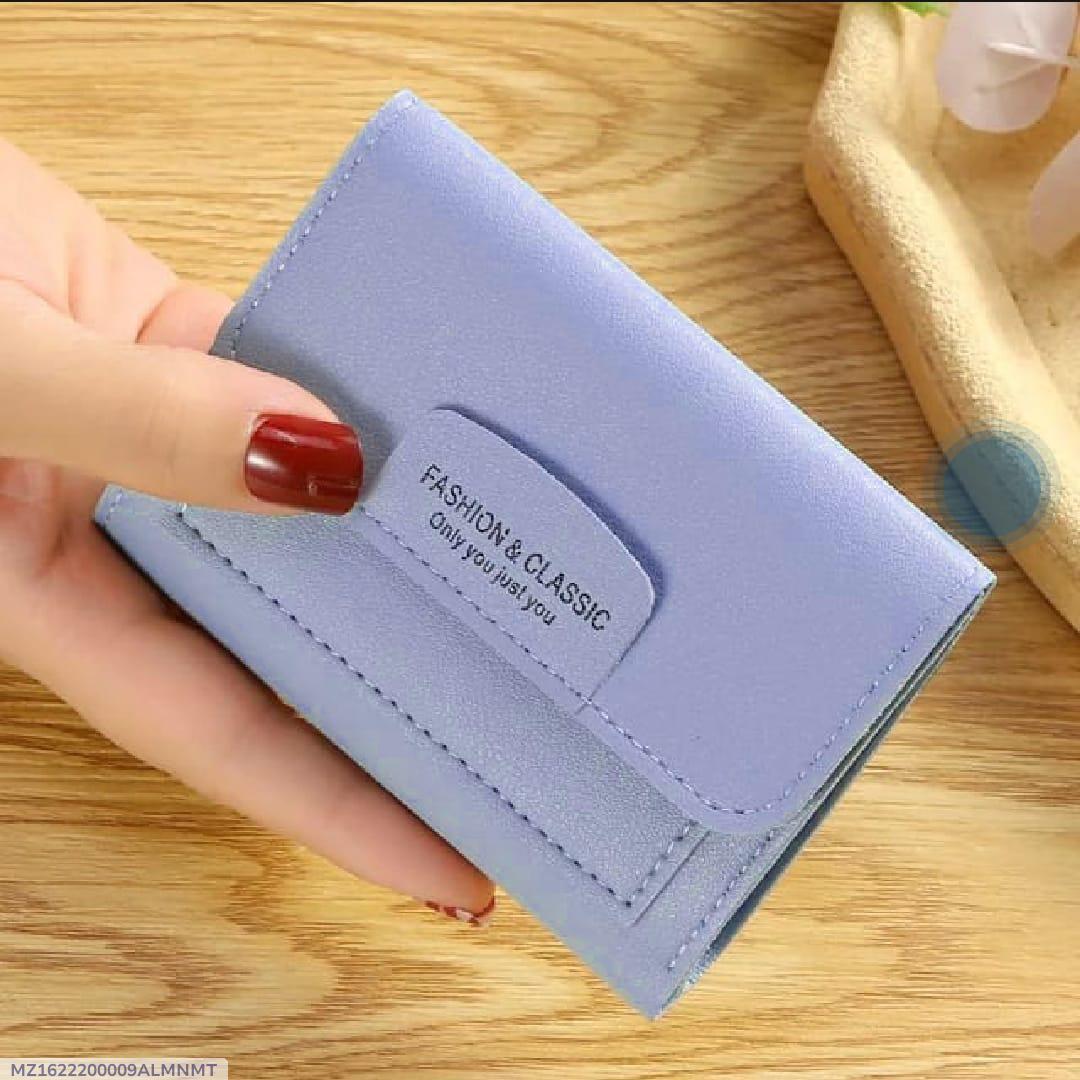 Stylish Women's PU Wallet - 1 Pc in Black, Grey, Blue, Pink