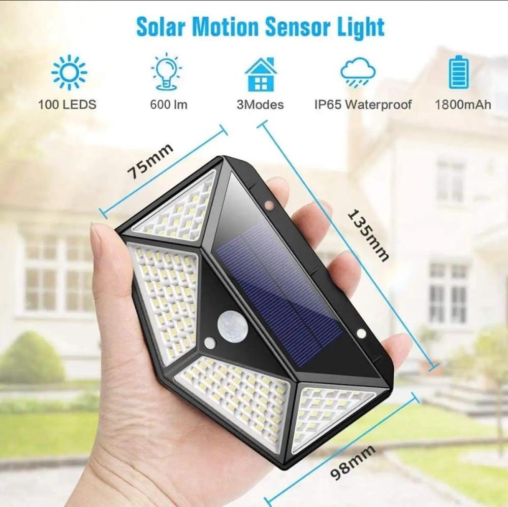 Solar Motion Sensor Outdoor Wall Light, Pack of 4