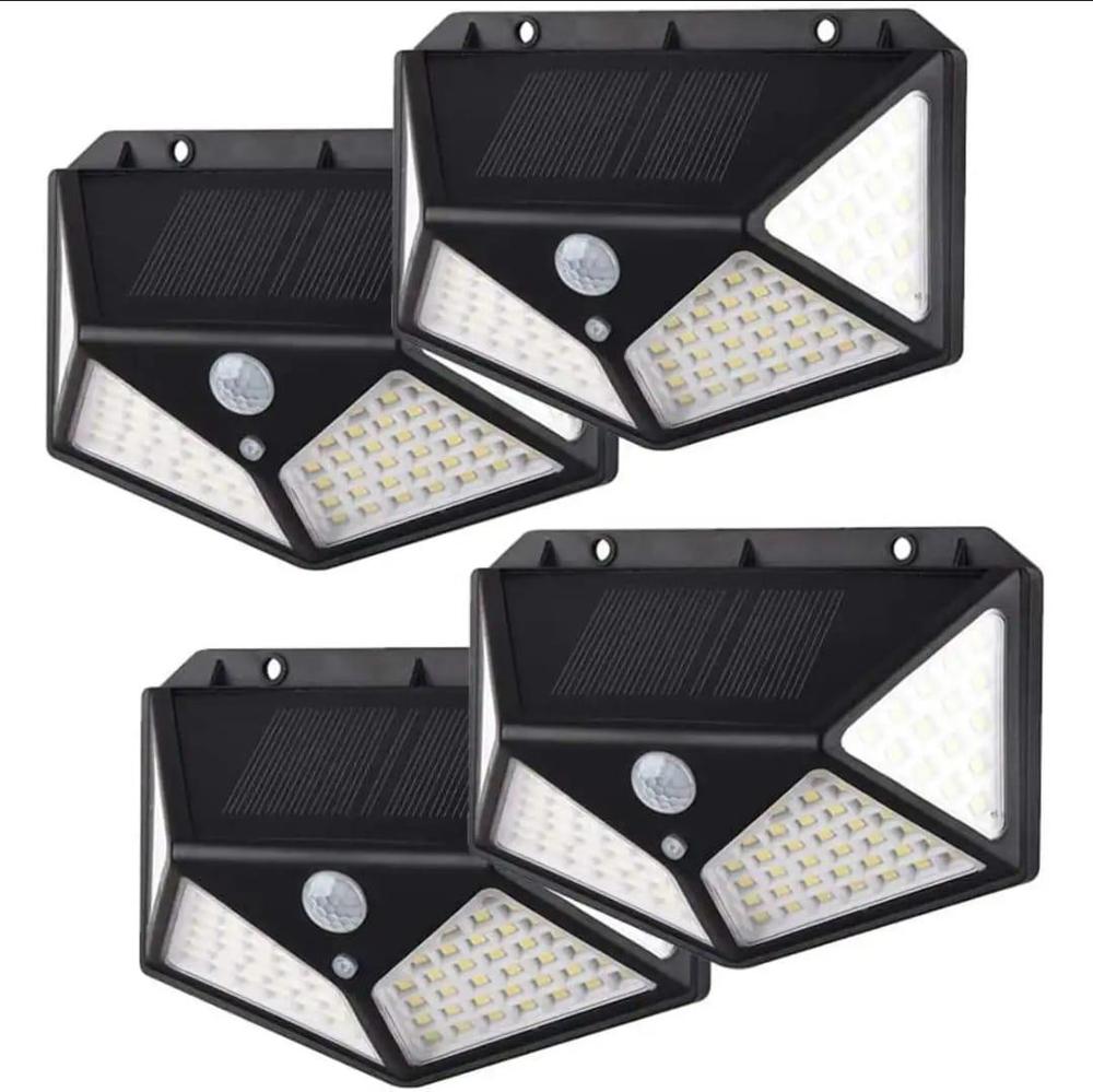 Solar Motion Sensor Outdoor Wall Light, Pack of 4
