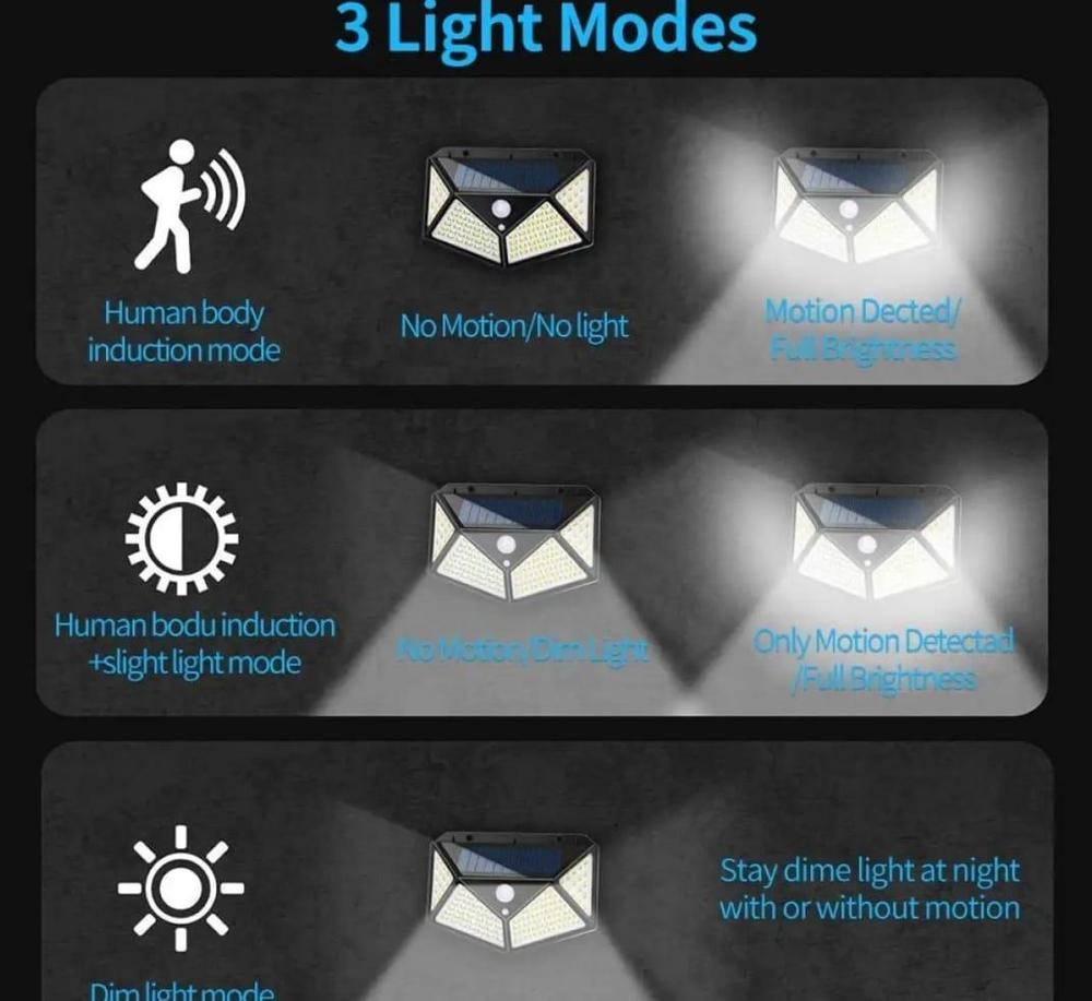 Solar Motion Sensor Outdoor Wall Light, Pack of 4