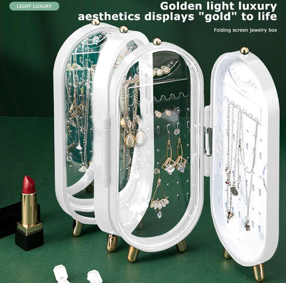 oldable Jewelry Storage Box with Mirror