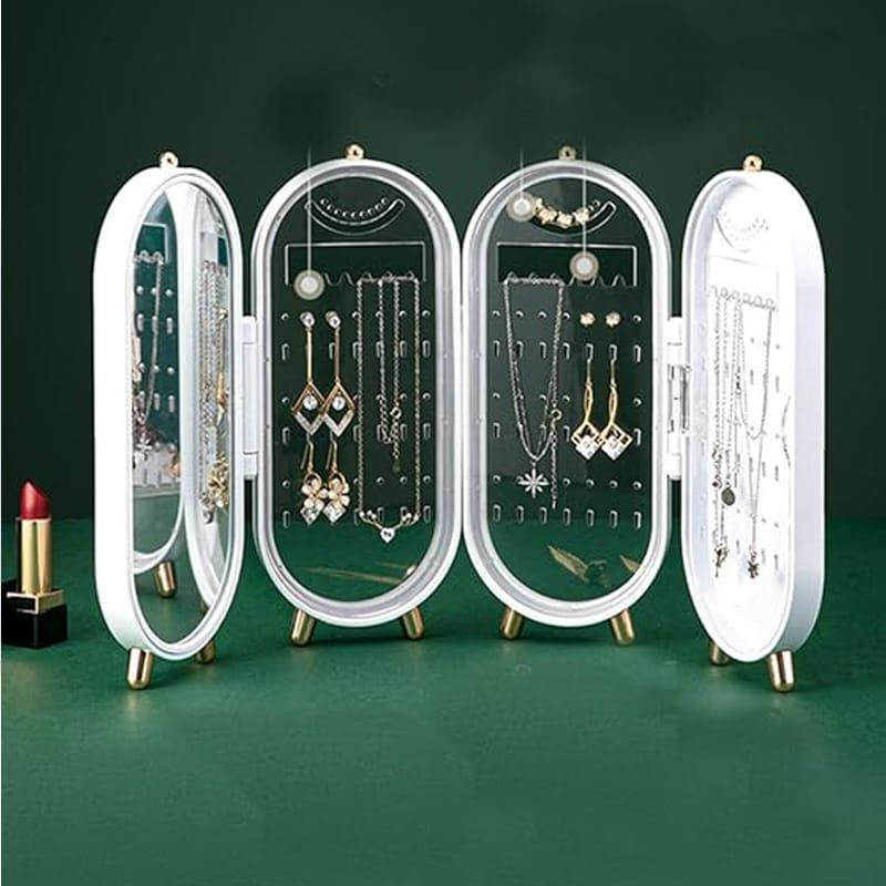 oldable Jewelry Storage Box with Mirror