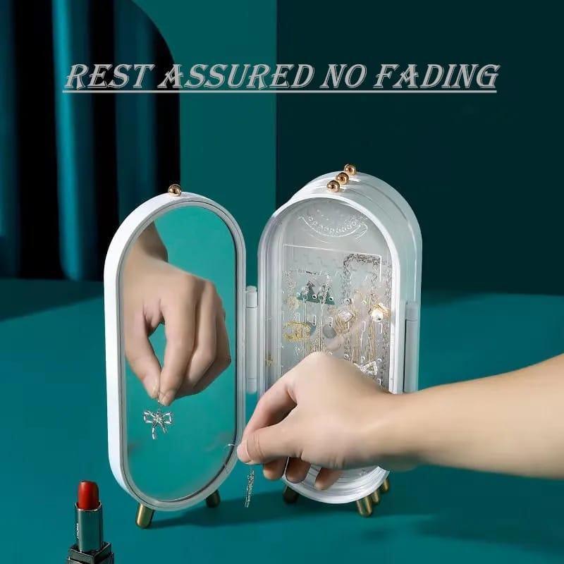 oldable Jewelry Storage Box with Mirror