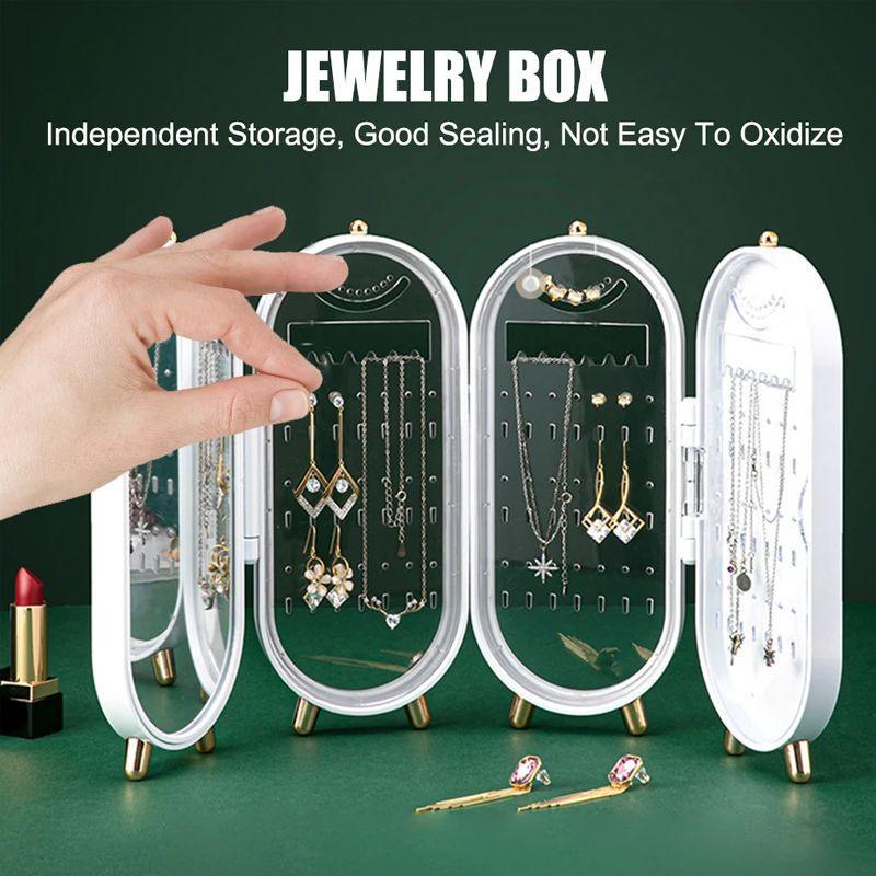 oldable Jewelry Storage Box with Mirror