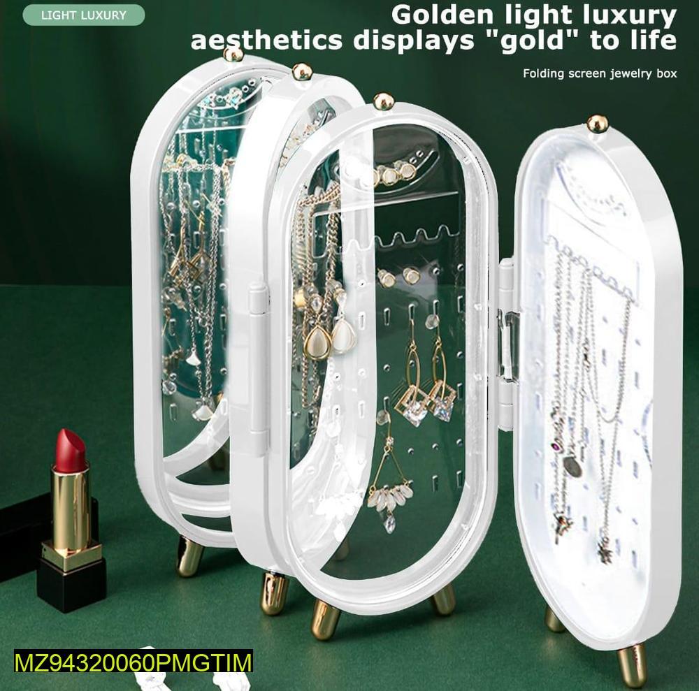 oldable Jewelry Storage Box with Mirror